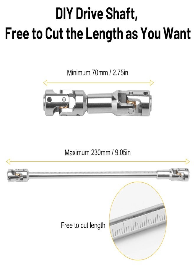 daitoku Driveshaft Universal Joint Drive Shaft 68-229mm Free to Cut Length for SCX10 I II III TRX4 Capra 1/10 LCG DIY RC Upgrade Parts - Silver - Image 5